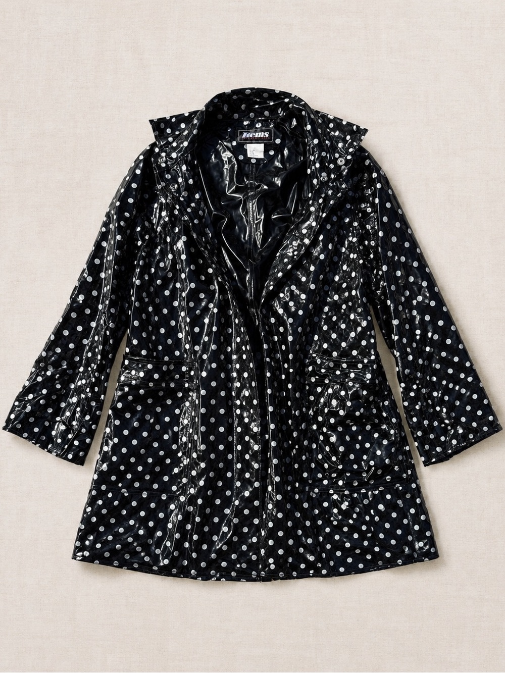 Black and white Polka Dot Raincoat